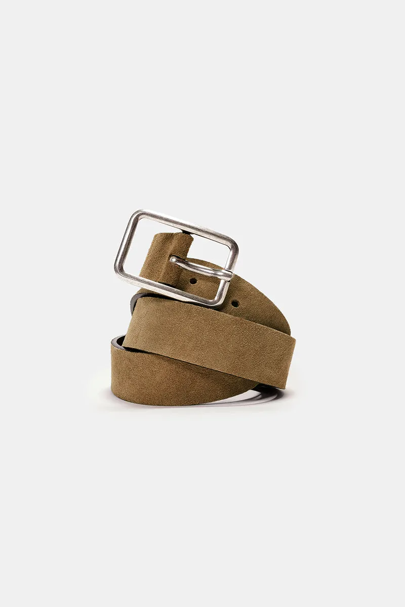 Bryan Stepwise Line riem beige suède
