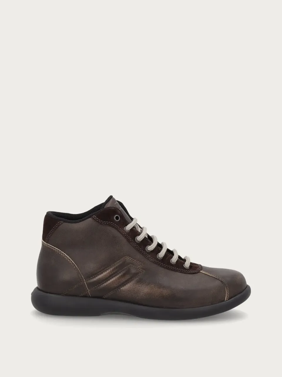 Frau Comfort veterboots grijs leer gewassen look heren