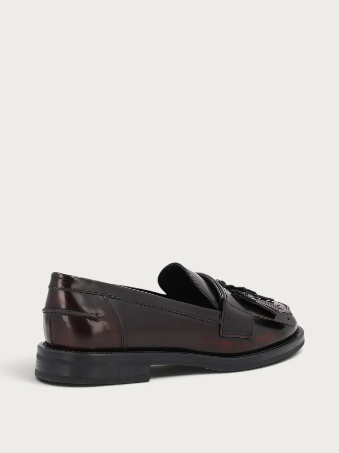 Frau Verona Loafers Bordeaux Leer Franje Dames