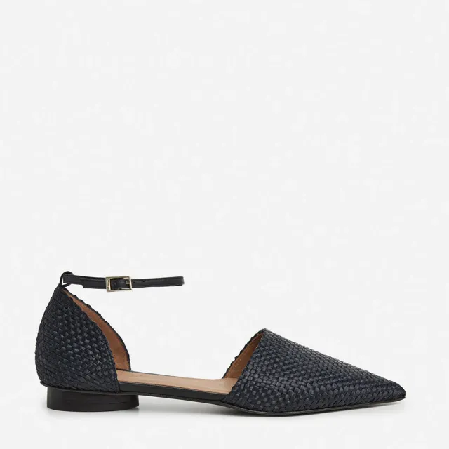 Flattered Frankie ballerina zwart weave enkelband