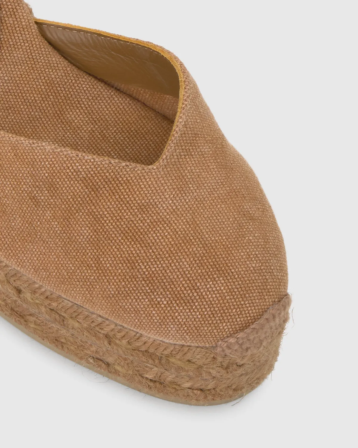 Castaner Chiara C/6ED/002 espadrille sleehak walnoot canvas