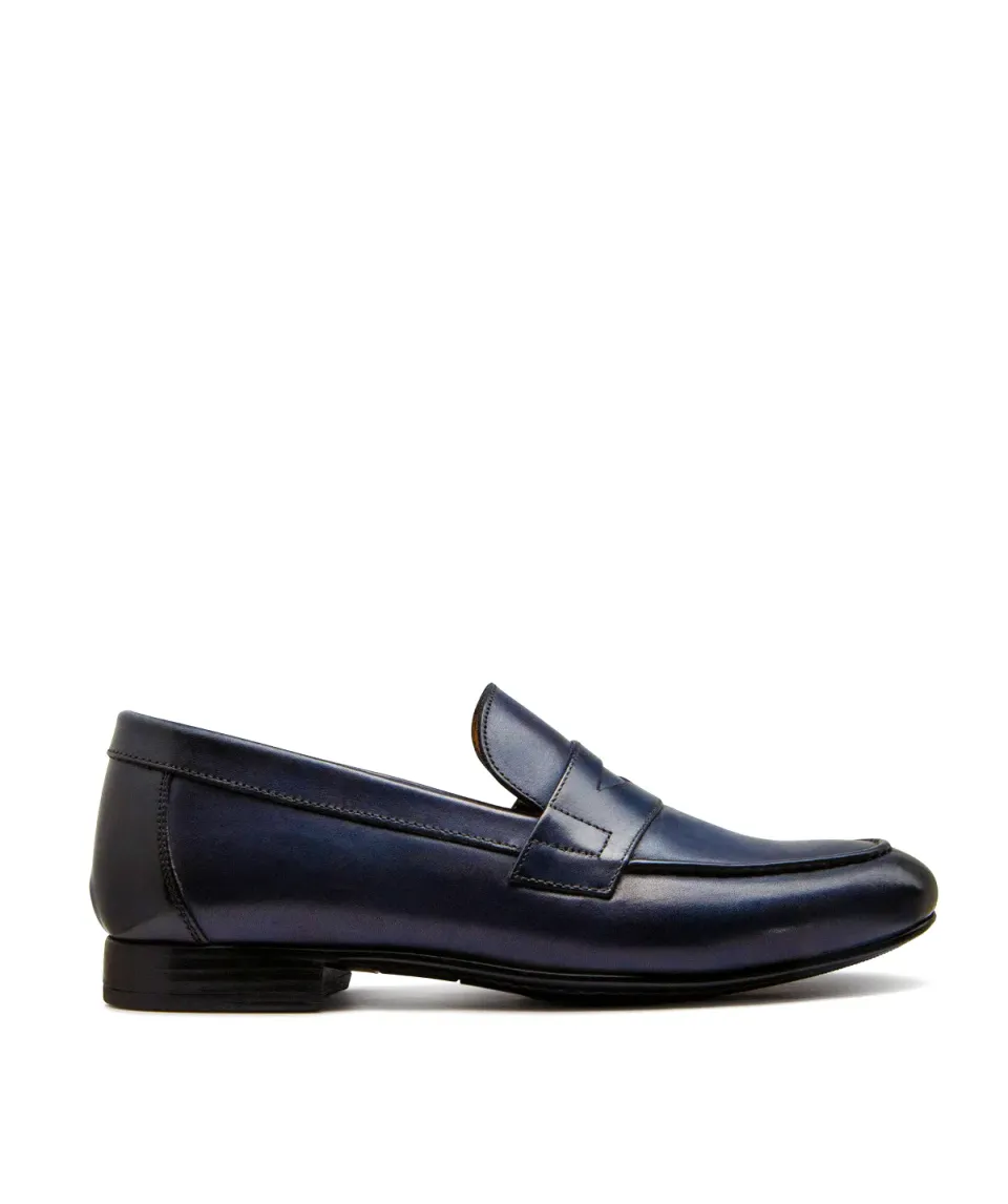 Finsbury CLAYTON loafers blauw gepatineerd