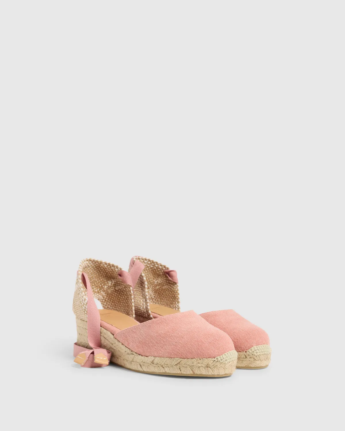 Castaner Carina/3/002 espadrilles poederroze katoen 5 cm