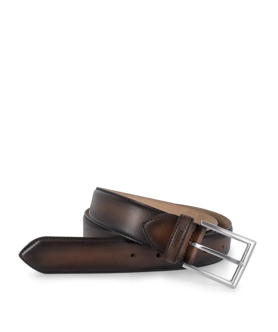 Finsbury riem bruin patina leer 3,4 cm heren