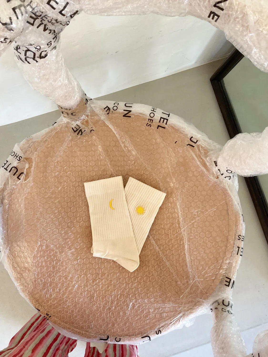 Jutelaune Sol & Luna Yellow sokken geel one size bio-katoen