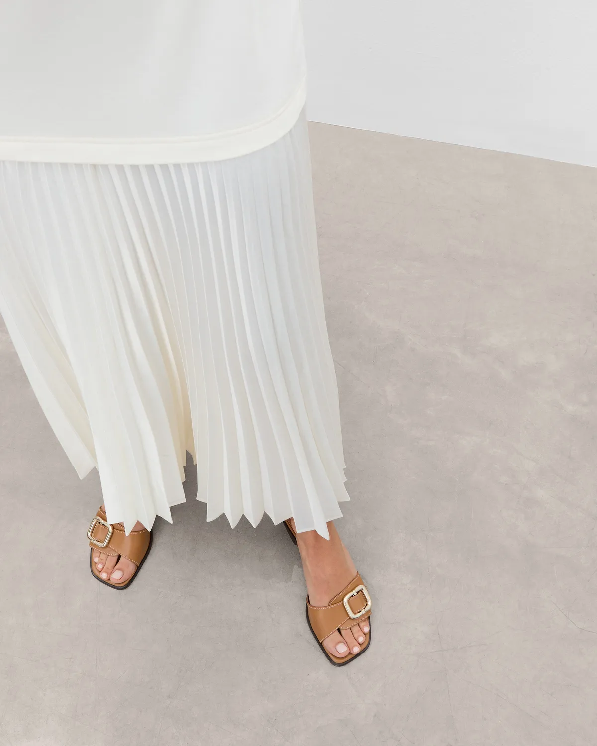 Flattered Jojo sandalen camel leer blokhak