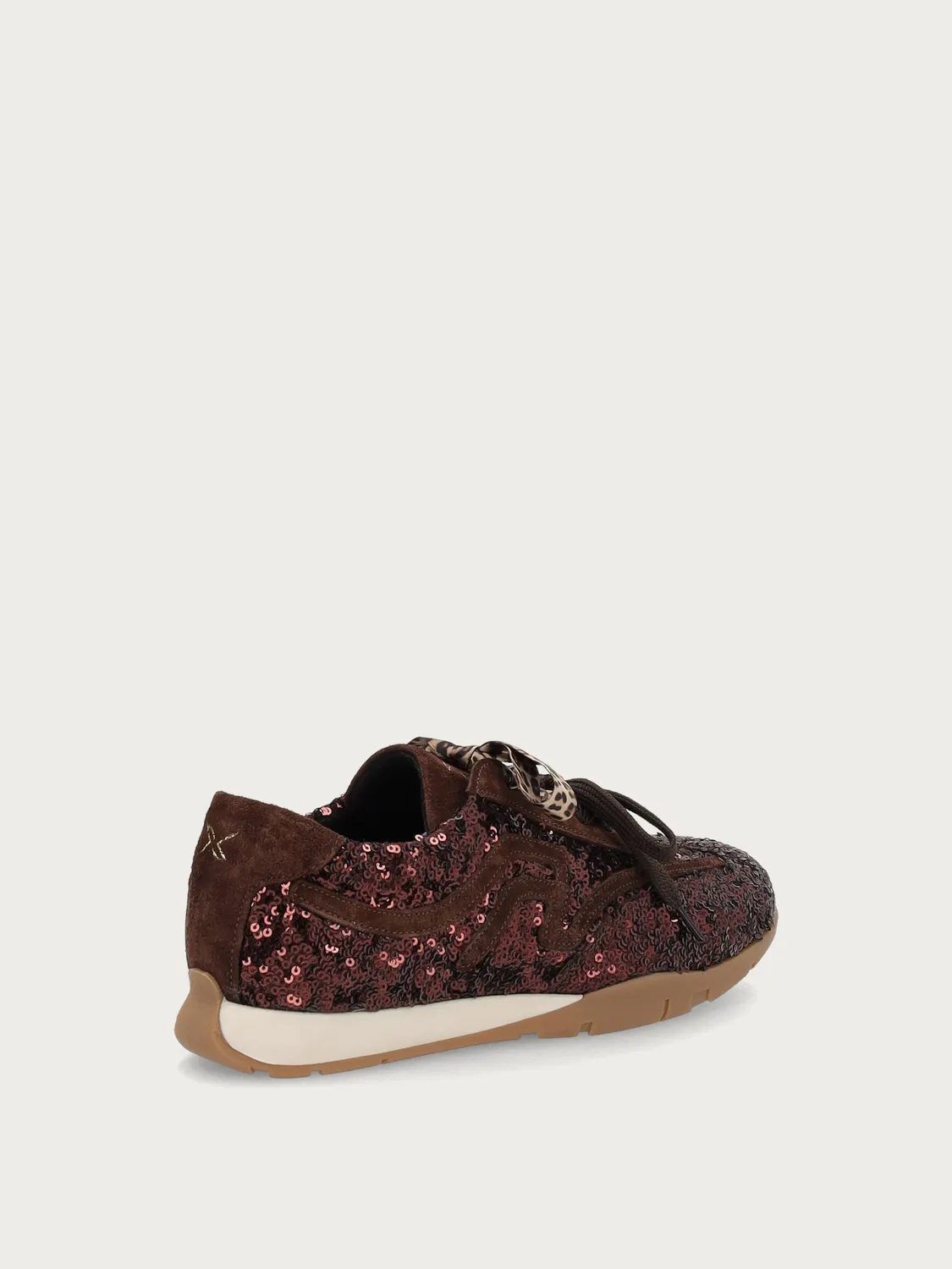 Frau Cross Hybrid bruine pailletten sneakers