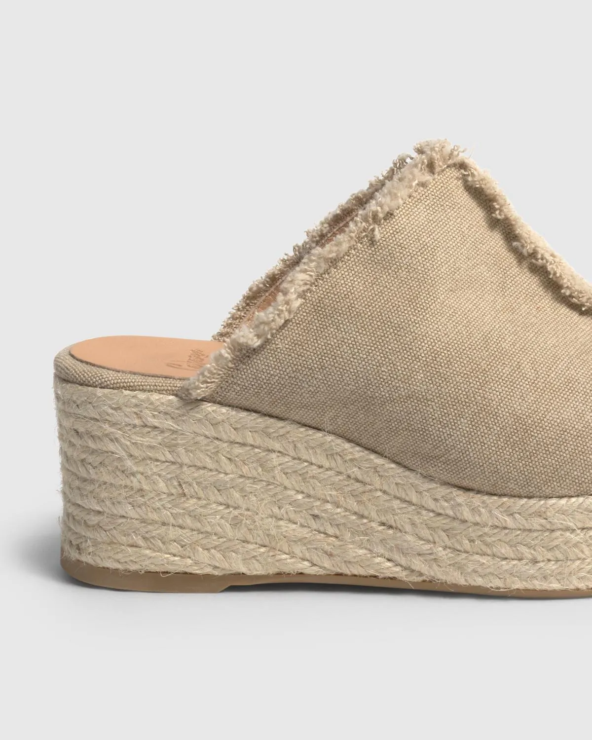 Castaner Queral 002 espadrilles muiltje zand canvas 6 cm