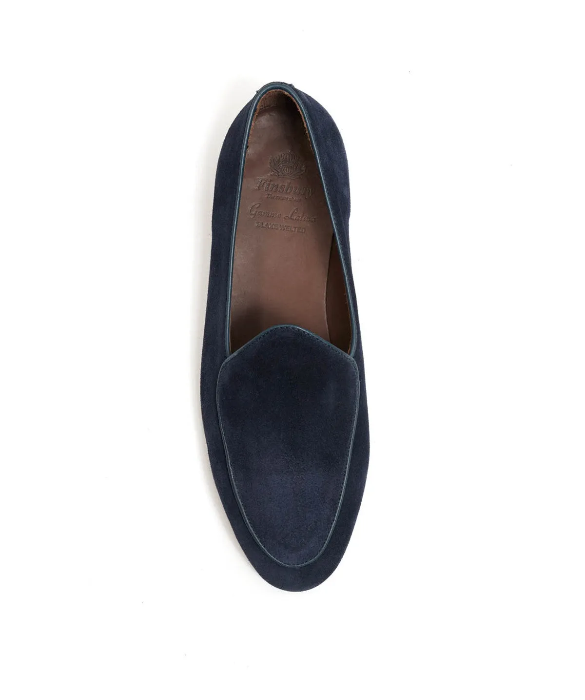 Finsbury Douglas loafers navy suède kalfsleer