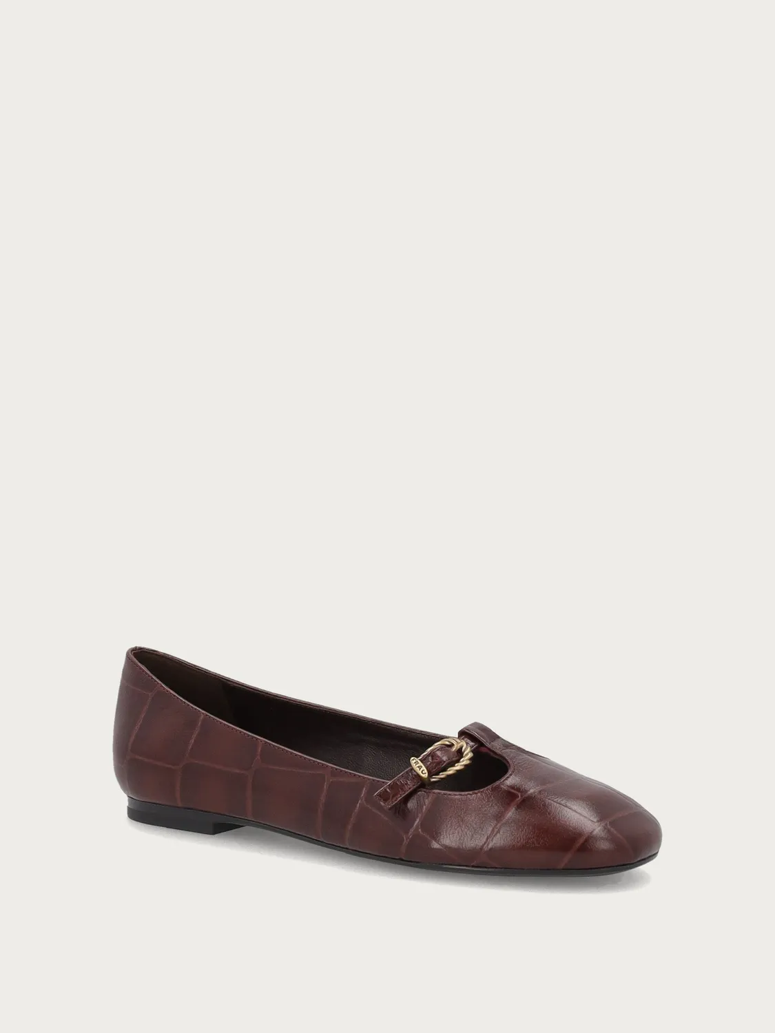 Frau Verona ballerina's bruin leer kroko