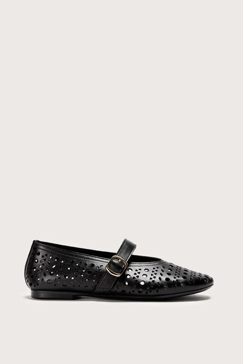Bryan Stepwise Lyra Negro ballerina's leer met gesp