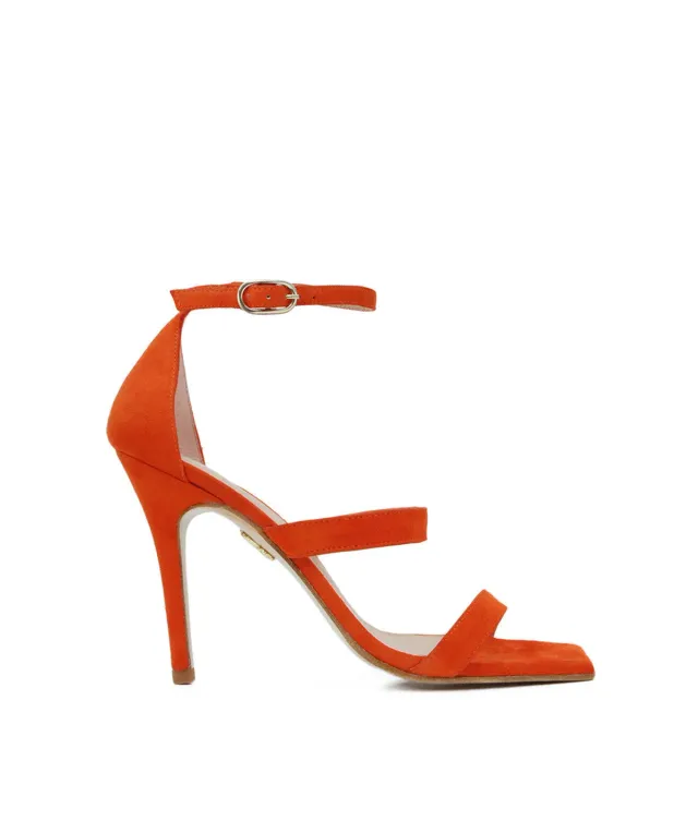 Finsbury Elsa Topaze Sandalen Blauw Fluweel 9 cm