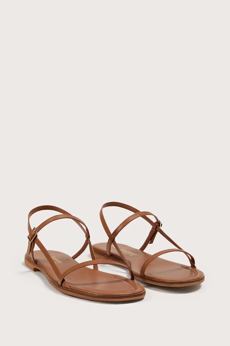 Bryan Stepwise Milán sandalen bruin plat leer