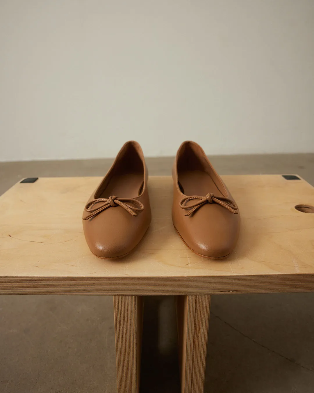 Flattered Bodil ballerina's cognac leer strik