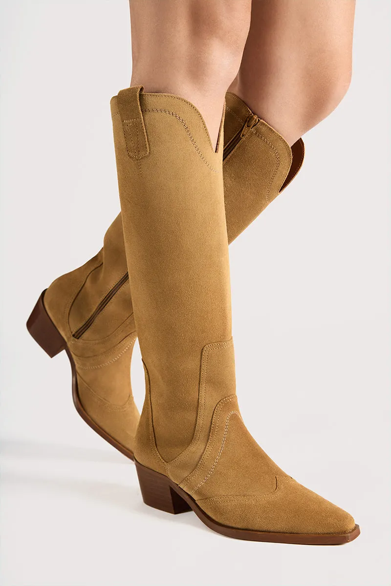 Bryan Stepwise Manuela cowboylaarzen camel suède