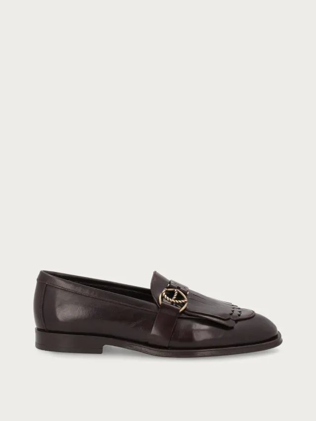 Frau Verona loafers leer bruin fringe dames