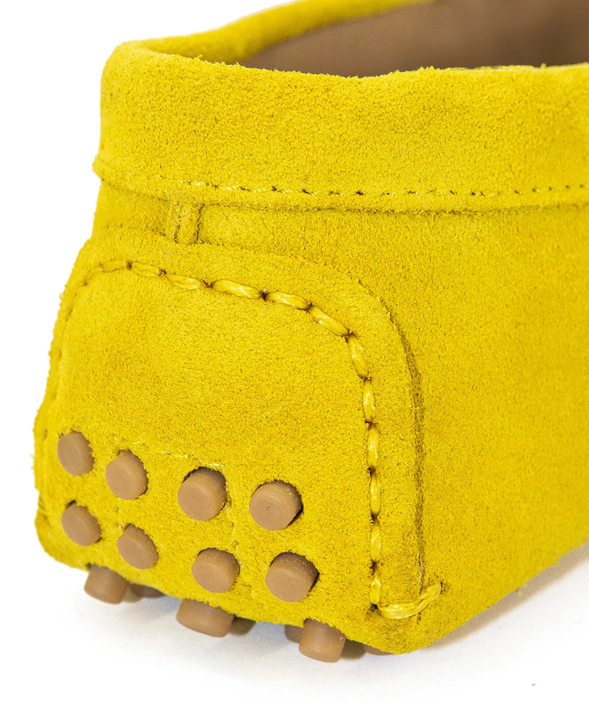 Finsbury Arlequin loafers geel fluweel dames