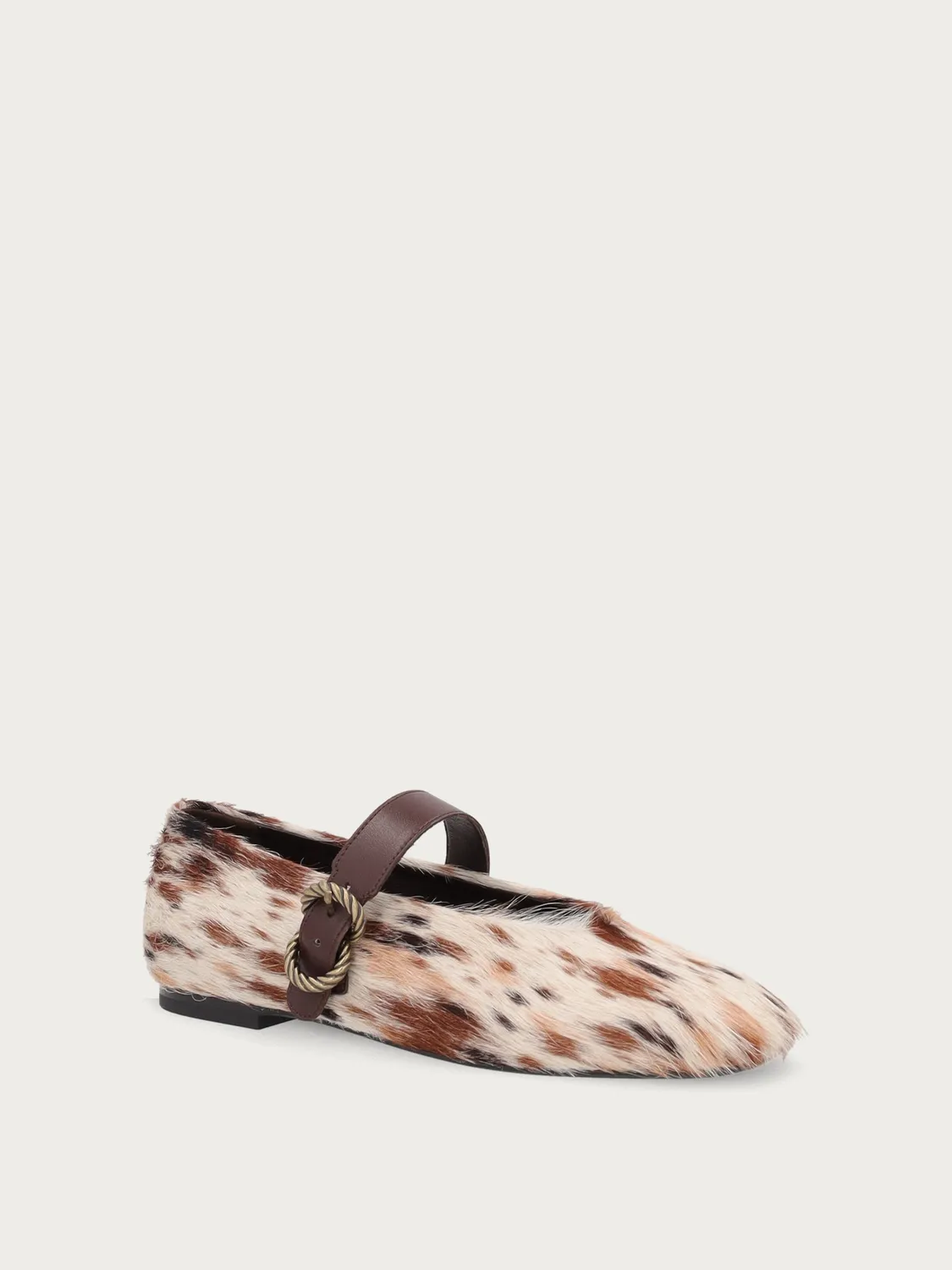 Frau Verona animal print ballerina's met bandje