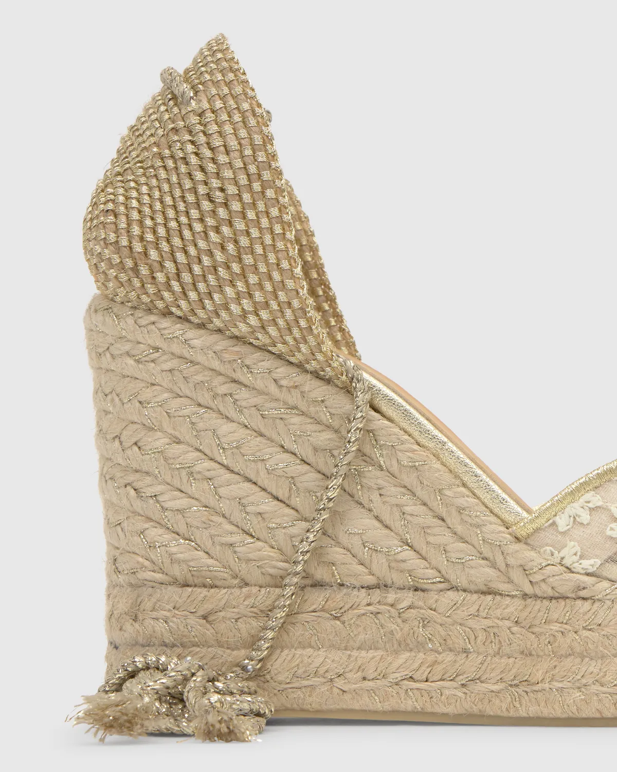 Castaner Clair 8ED 294 espadrilles wit goud sleehak 11 cm