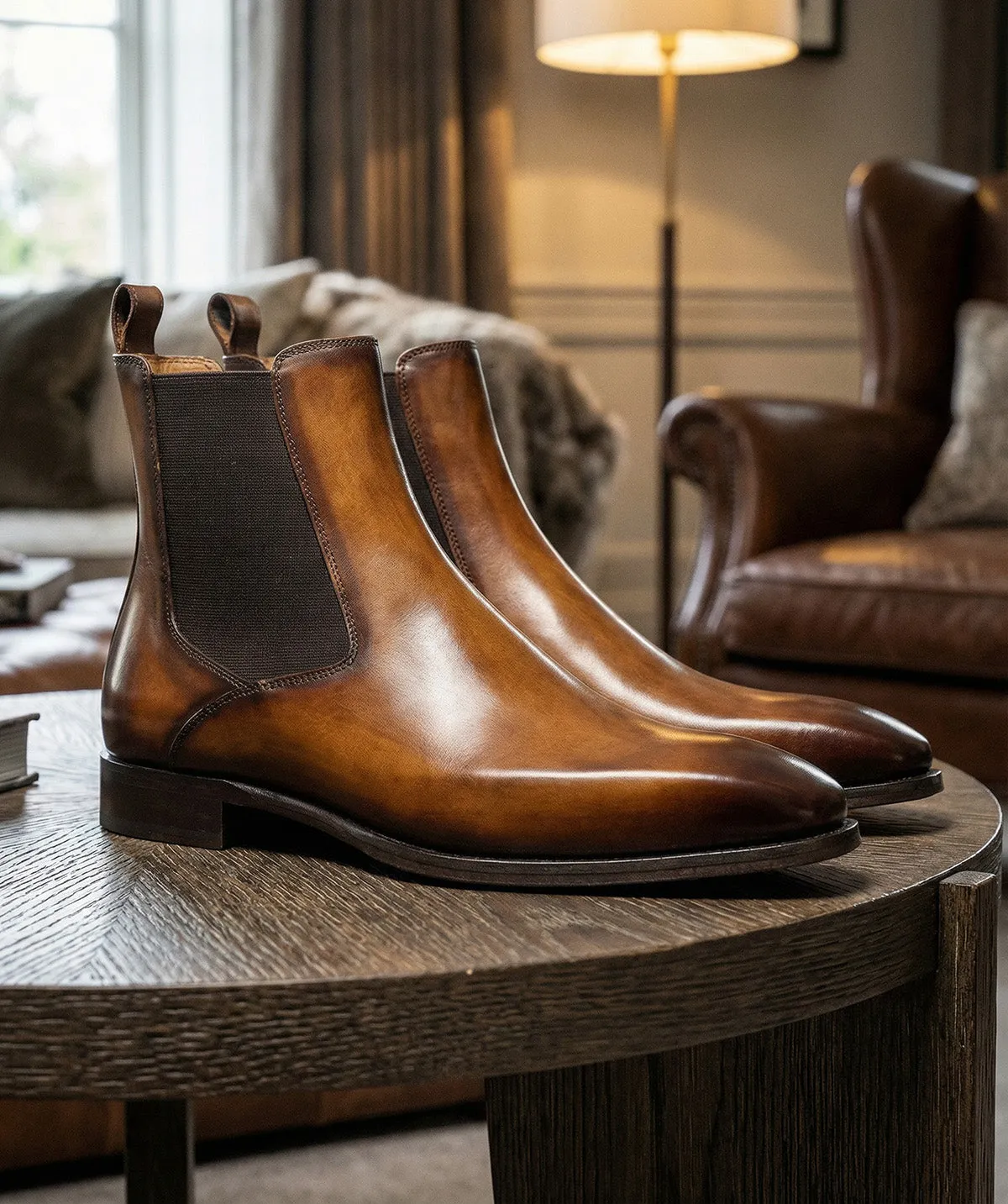 Finsbury Firenze enkellaarzen bruin patina leer