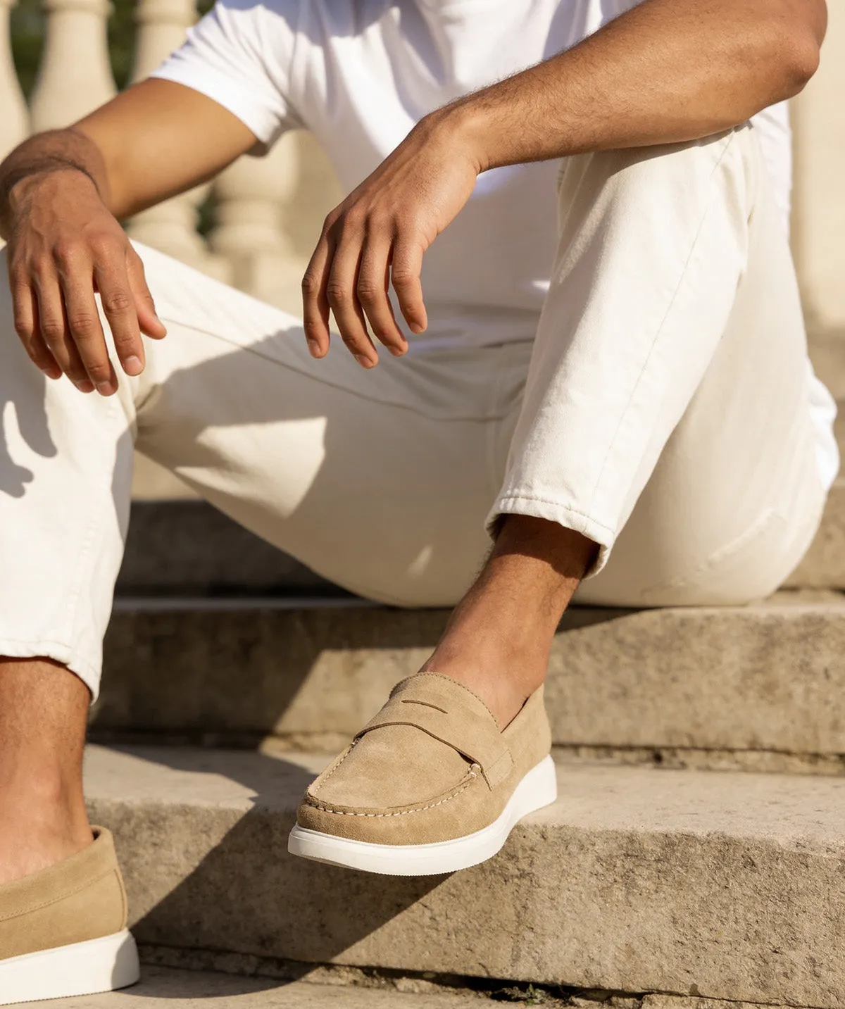 Finsbury Acapulco loafer kalfssuède beige