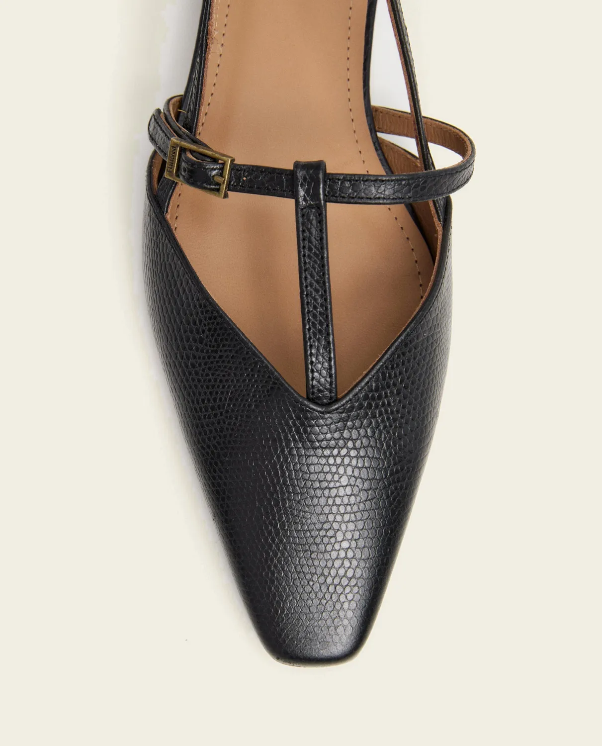 Flattered Josefin sandalen zwart leer hak