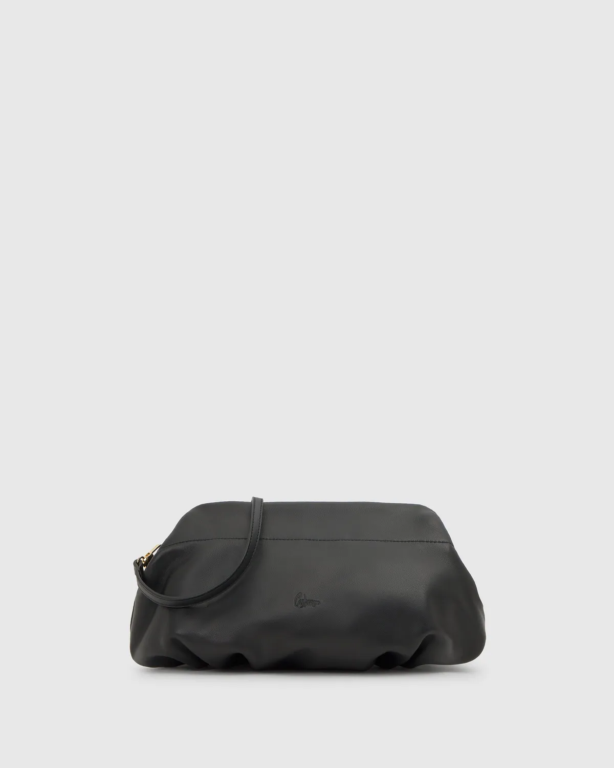 Castaner Victoire Small clutch zwart gevlochten raffia