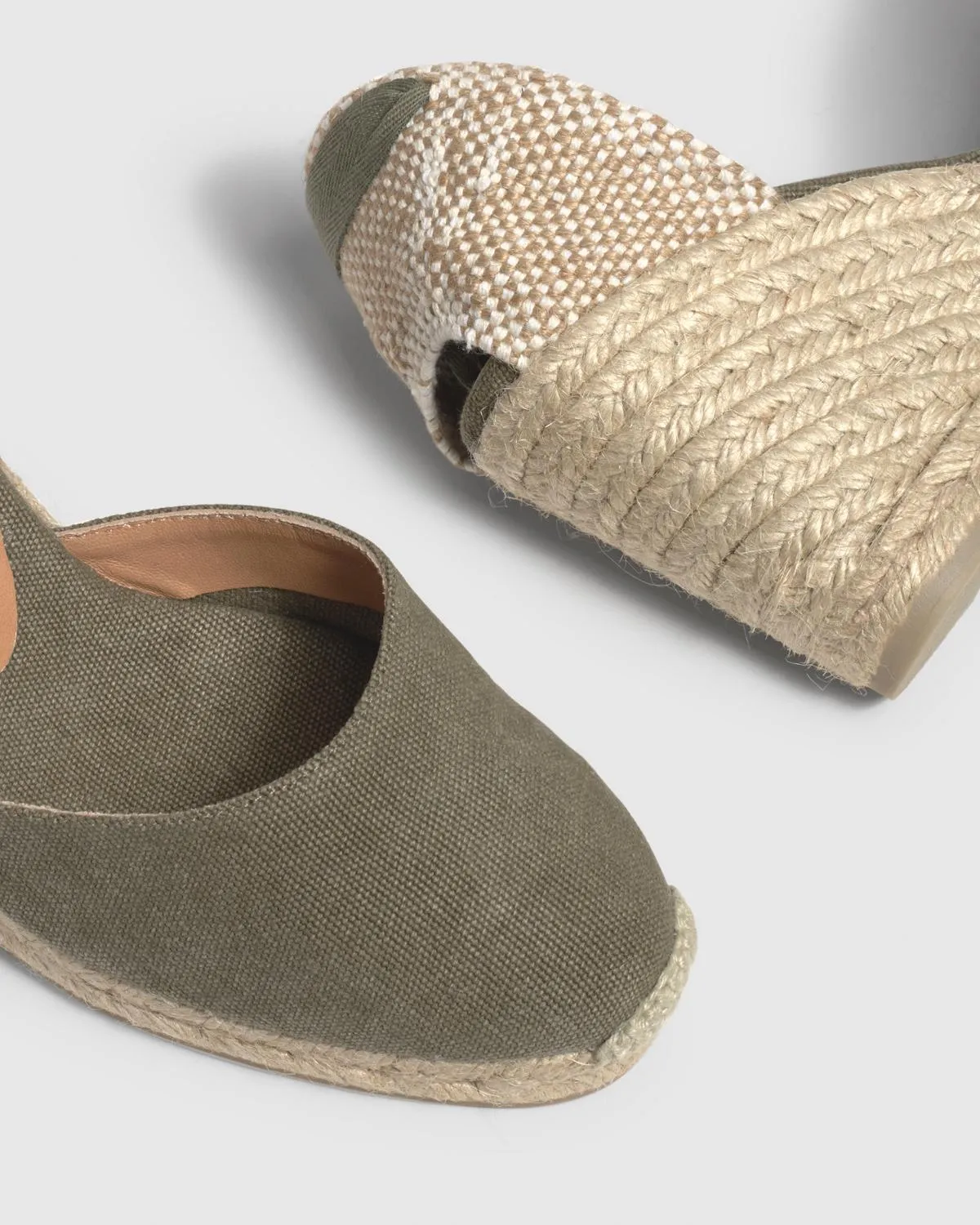 Castaner Carina 8/002 espadrilles olijf sleehak 9 cm