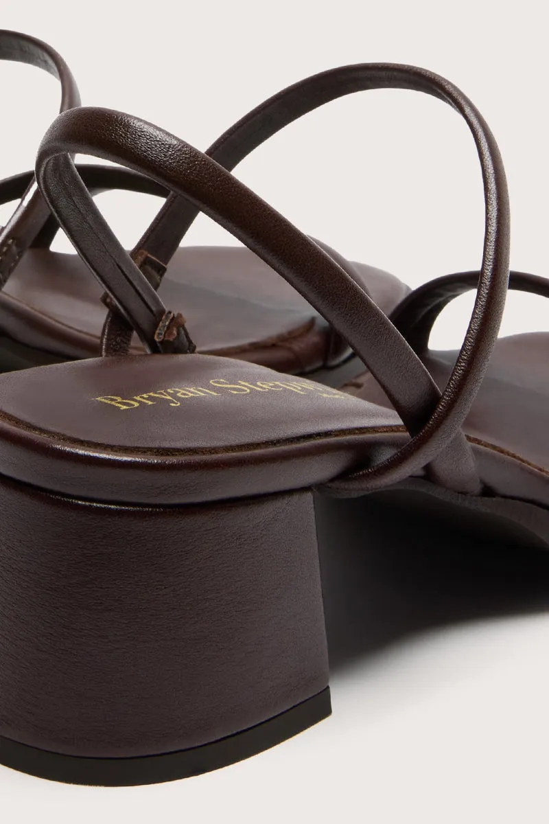 Bryan Stepwise Capri Cacao sandalen minimal leer