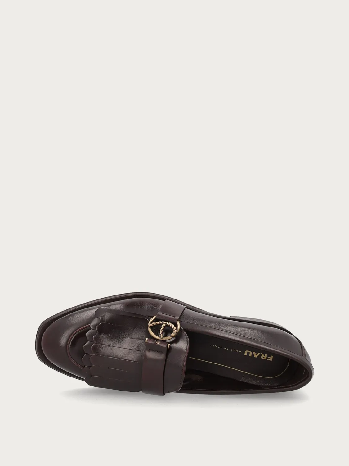 Frau Verona loafers leer bruin fringe dames
