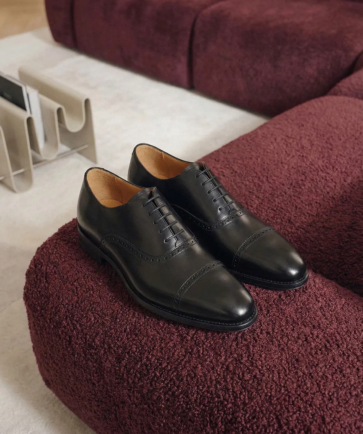 Finsbury Balmoral zwarte oxford herenschoen boxcalf