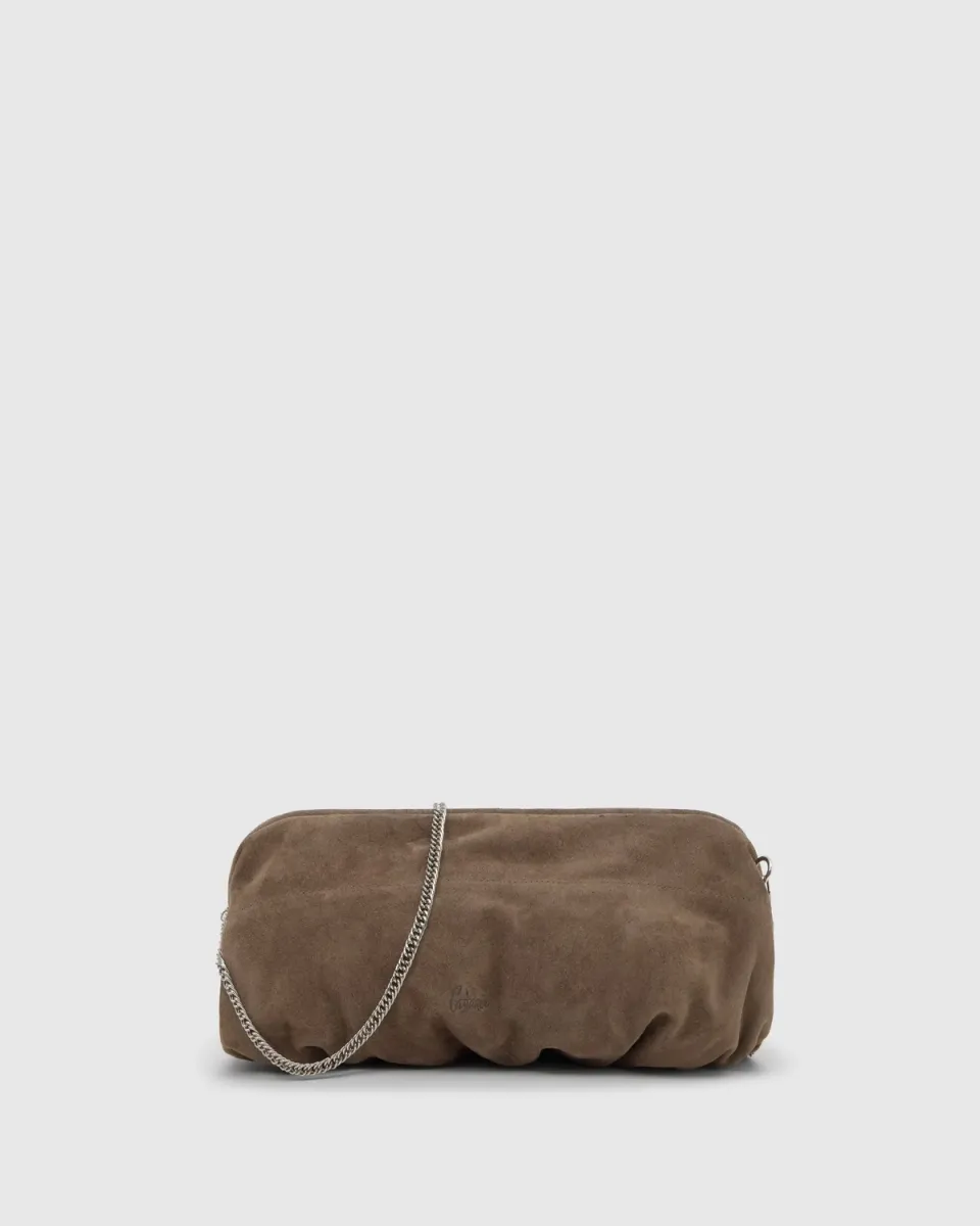 Castaner Big Victoire 186 clutch suède taupe