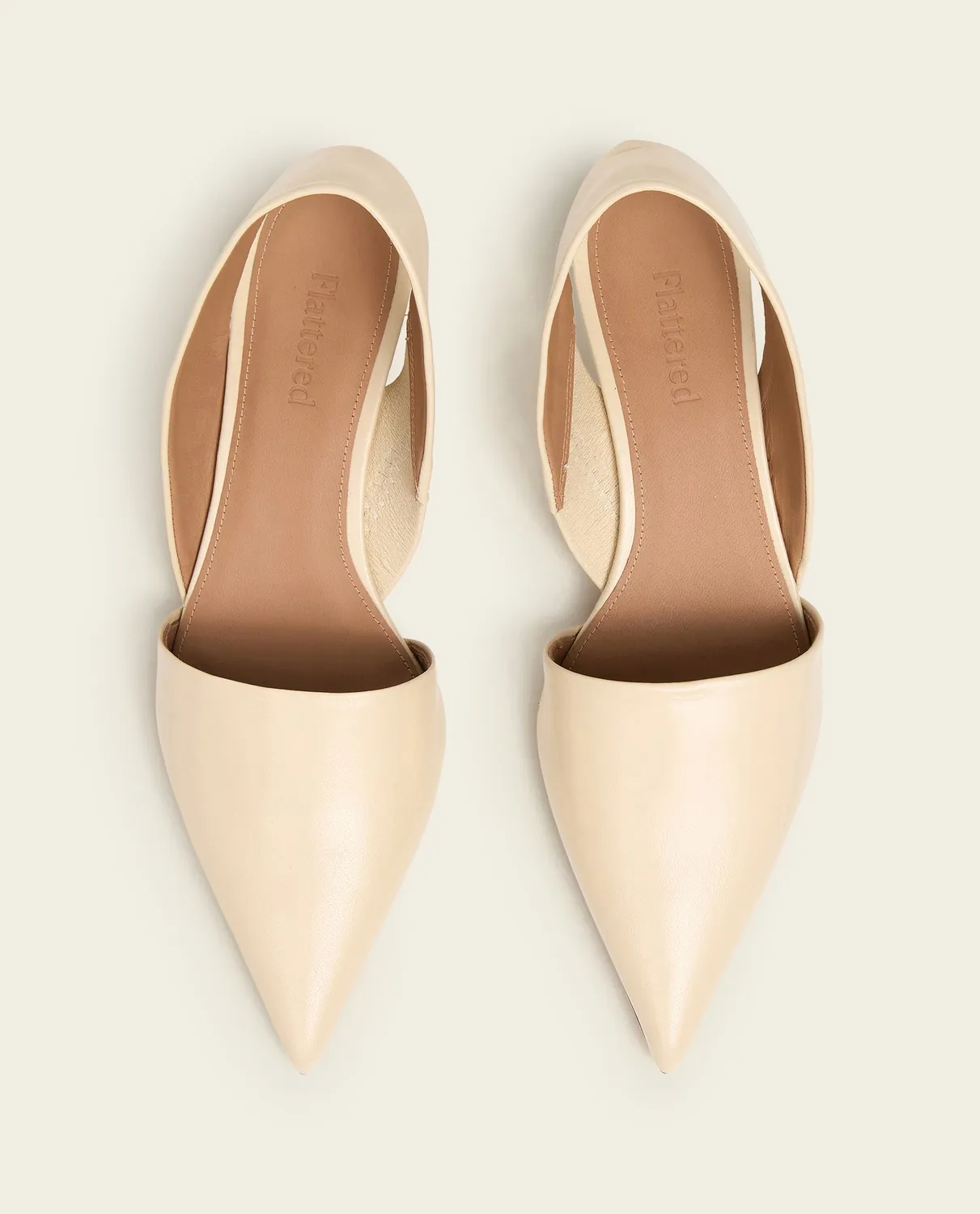 Flattered Ninni slingback crème leer kittenhak