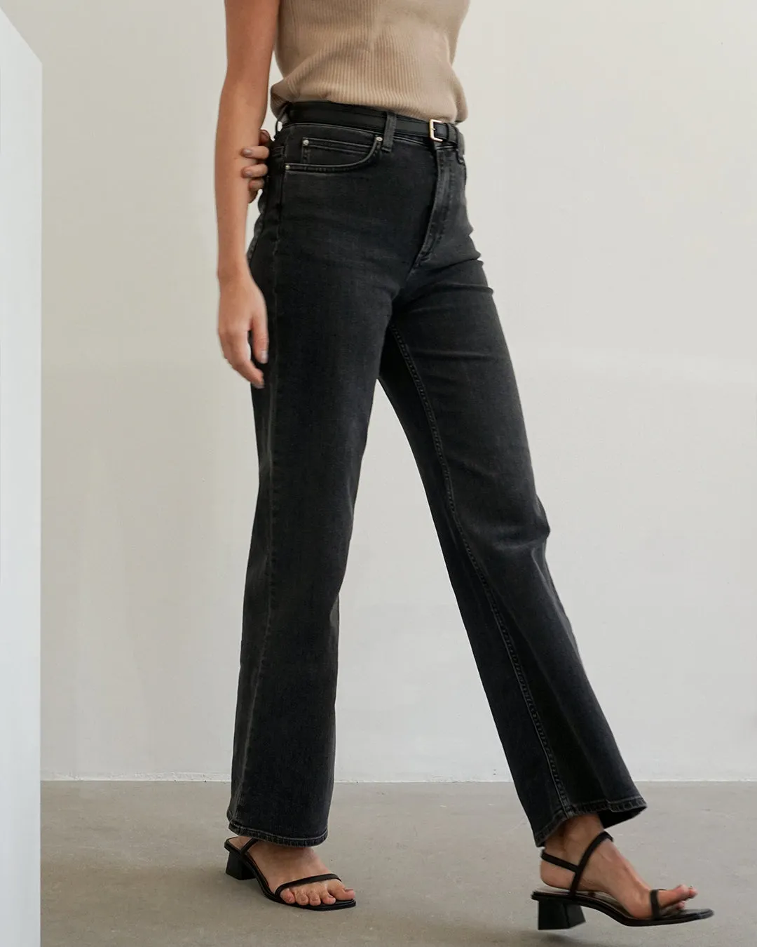 Flattered Barbara Belt riem zwart leer XS-S