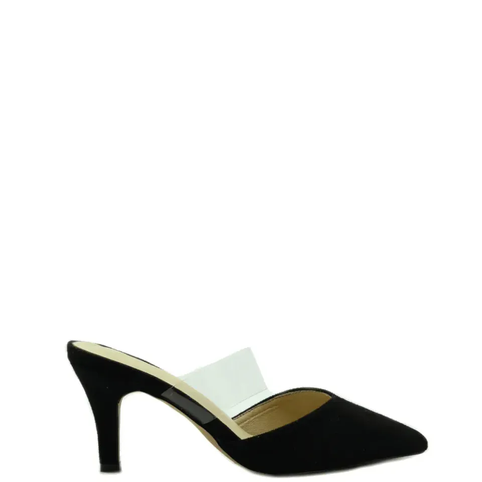 Donelli 82003 zwarte suède pumps 6 cm hak
