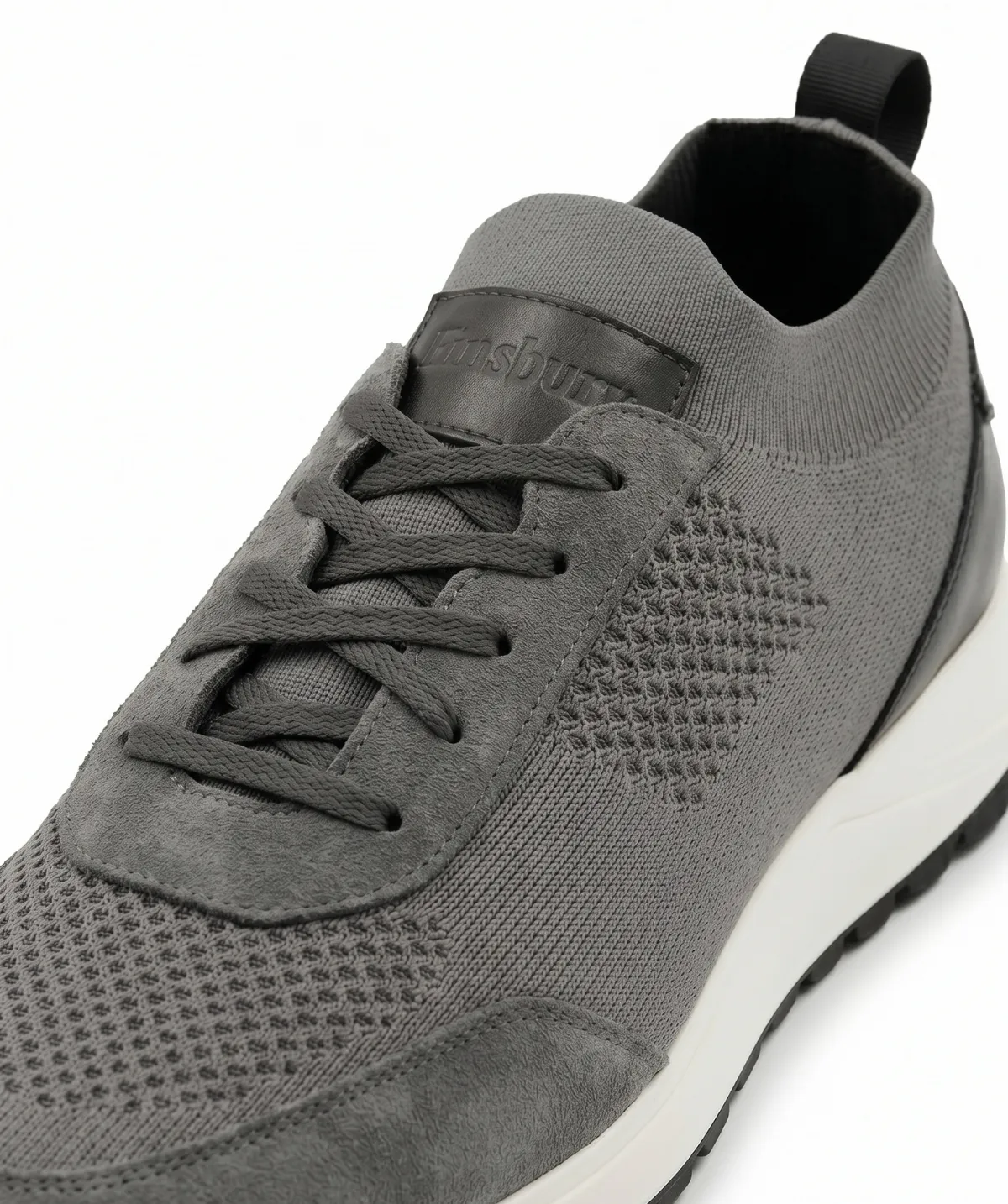 Finsbury Rico sneakers parelgrijs canvas leer