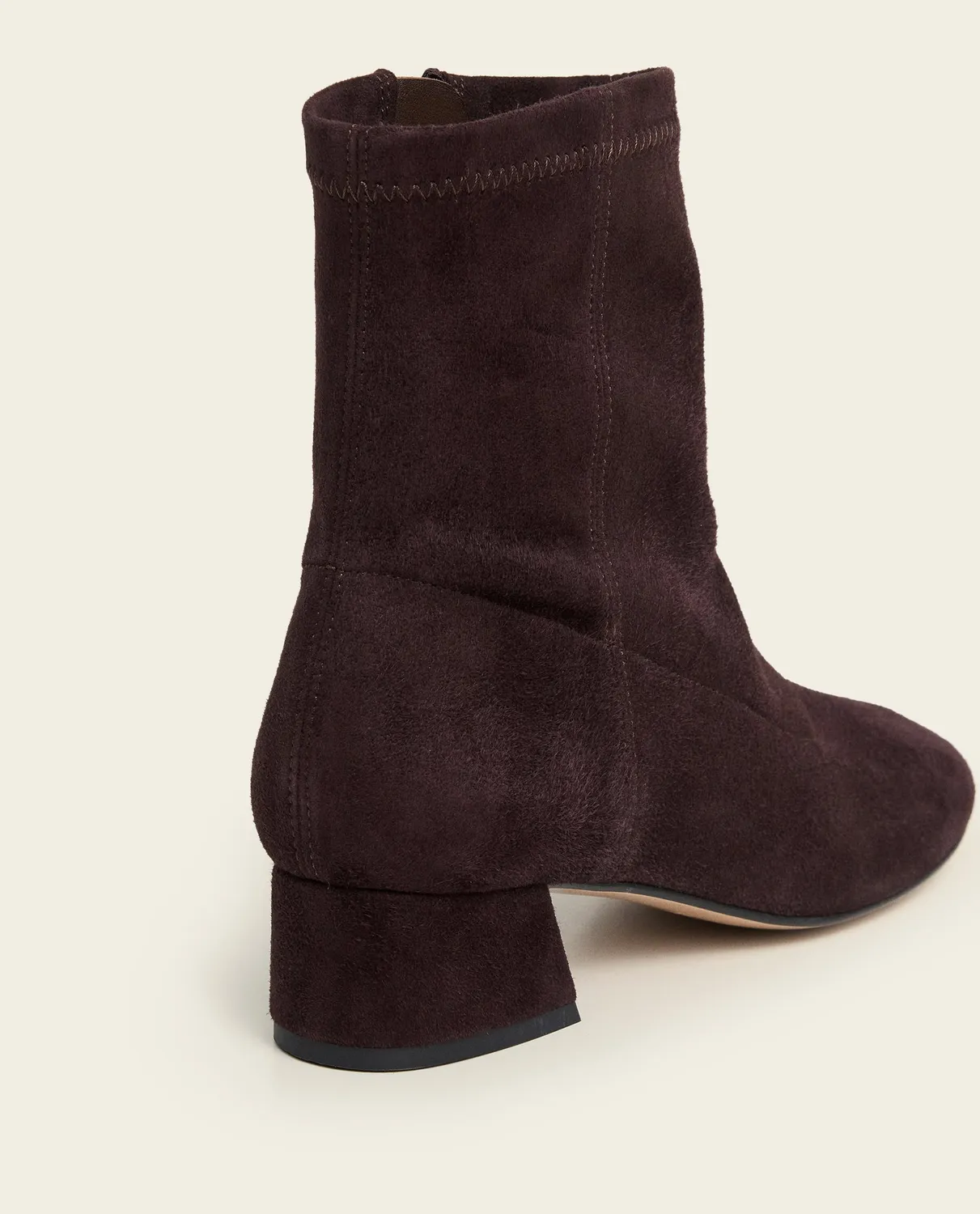 Flattered Ember enkellaars chocolate suède stretch