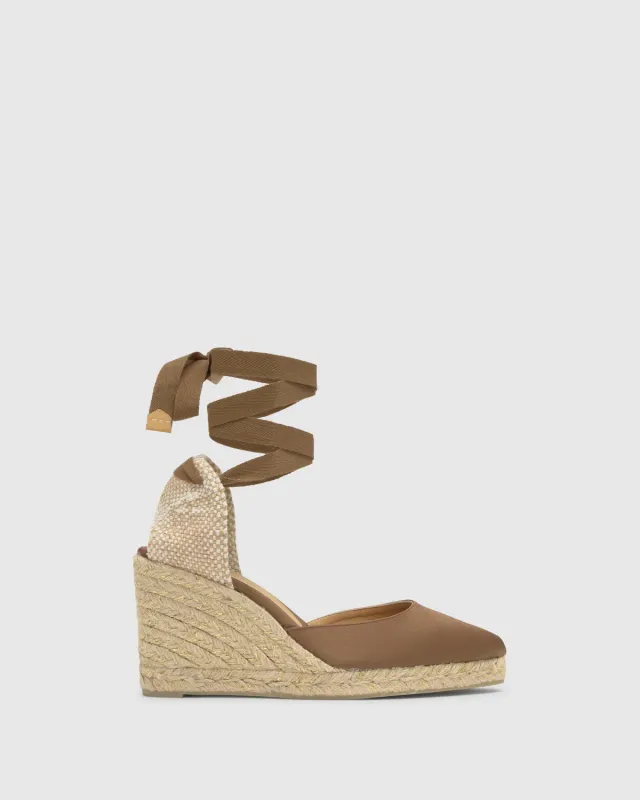 Castaner Joyce 8/006 espadrilles moka satijn 9 cm