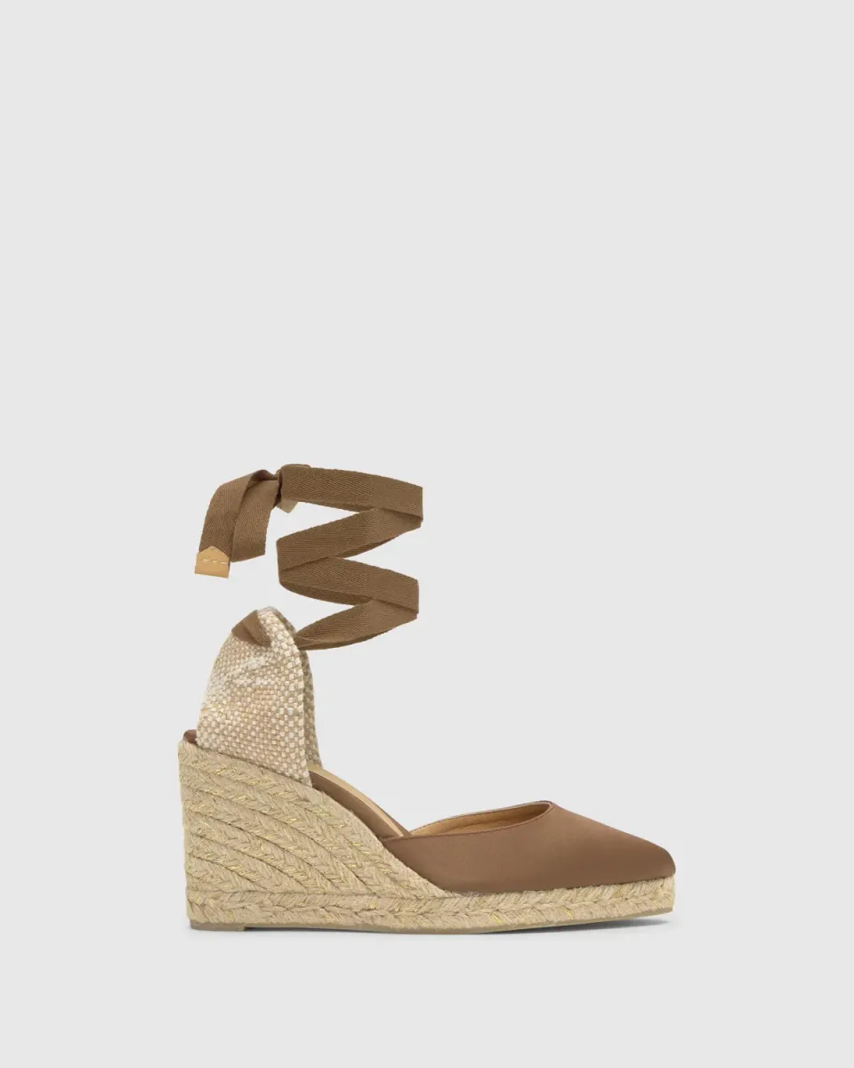Castaner Joyce 8/006 espadrilles moka satijn 9 cm
