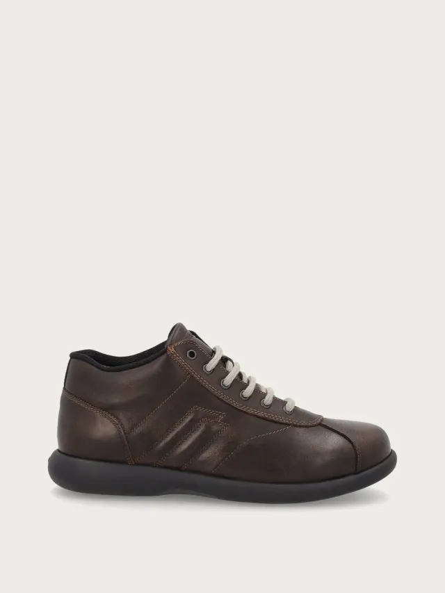 Frau Comfort bruine leren hoge sneakers heren