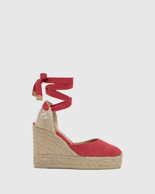 Castaner Carina 8ED/002 espadrilles karmijnrood 11 cm