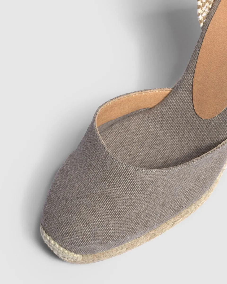 Castaner Carina 8/002 espadrilles grijs canvas 9 cm