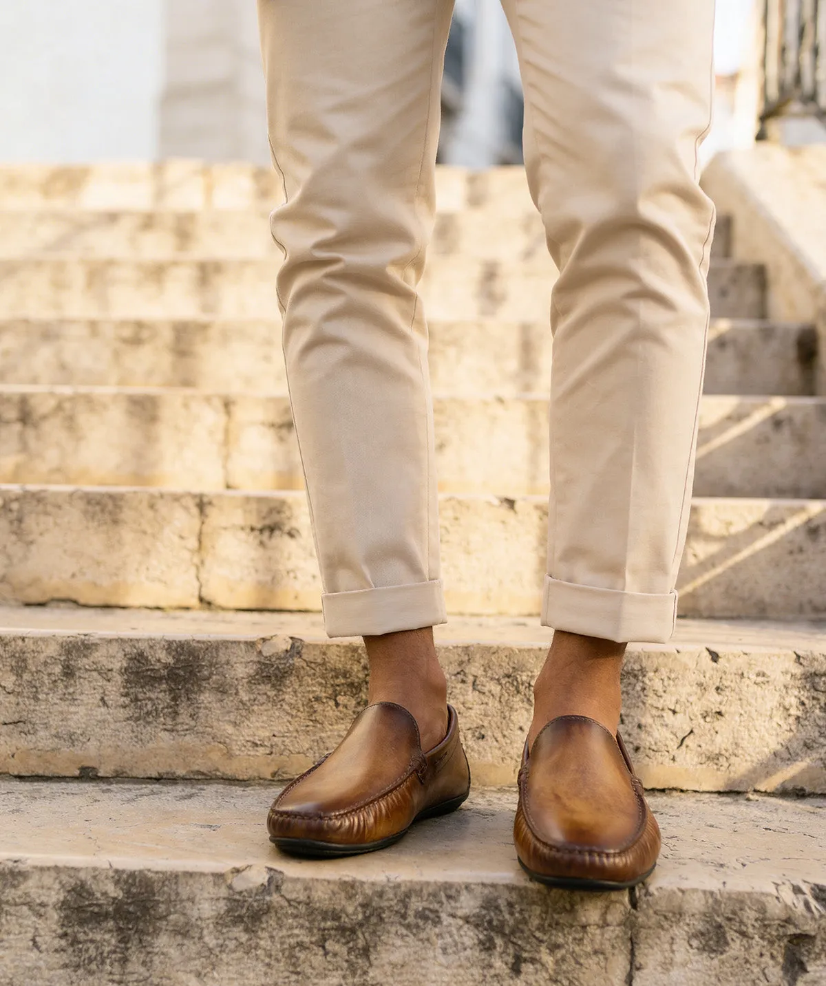 Finsbury Luca loafer lichtbruin patina leer