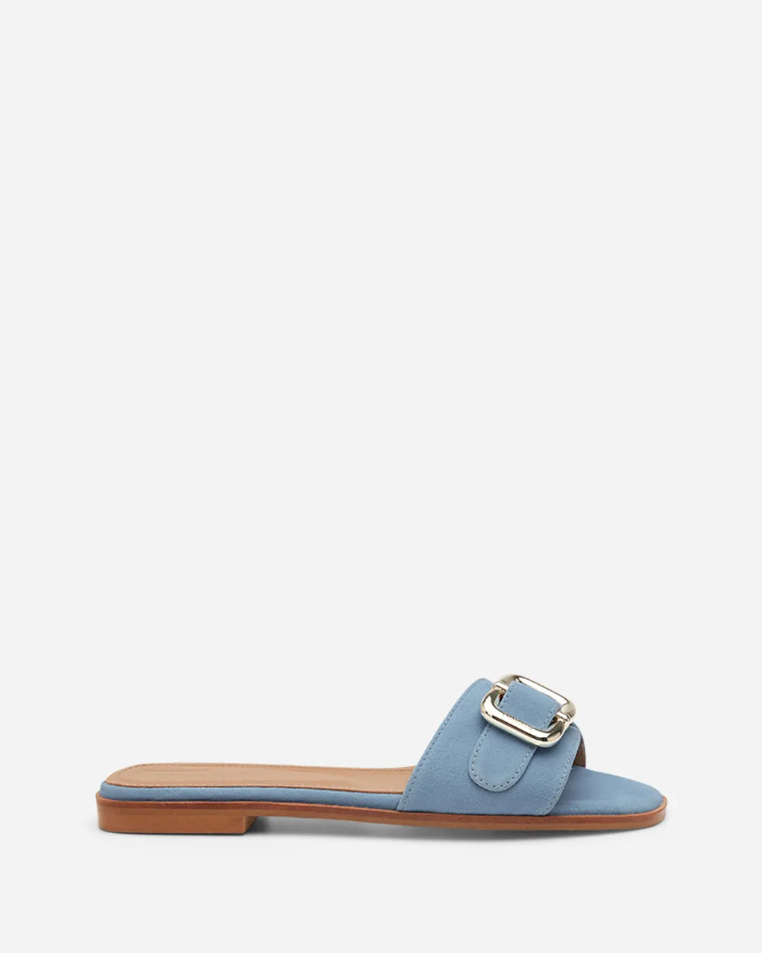 Flattered Mimi sandaal blauw suède platte zool
