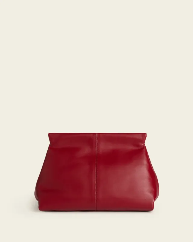 Flattered Clay clutch tomaat leer