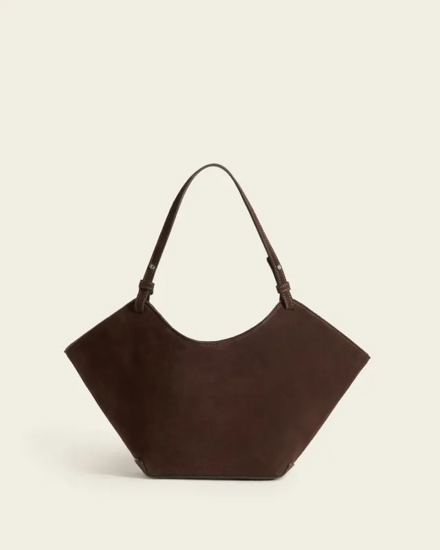 Flattered Dilba Mini Tote schoudertas bruin suède