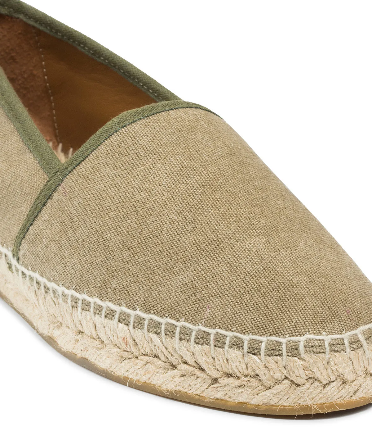 Finsbury Indiana leren espadrilles olijfgroen