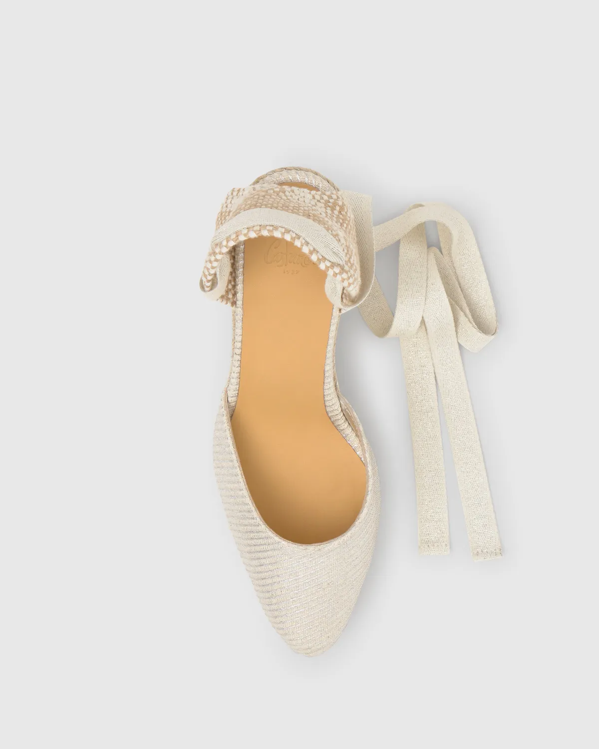 Castaner Joyce/8ED/291 espadrille zilver metallic linnen