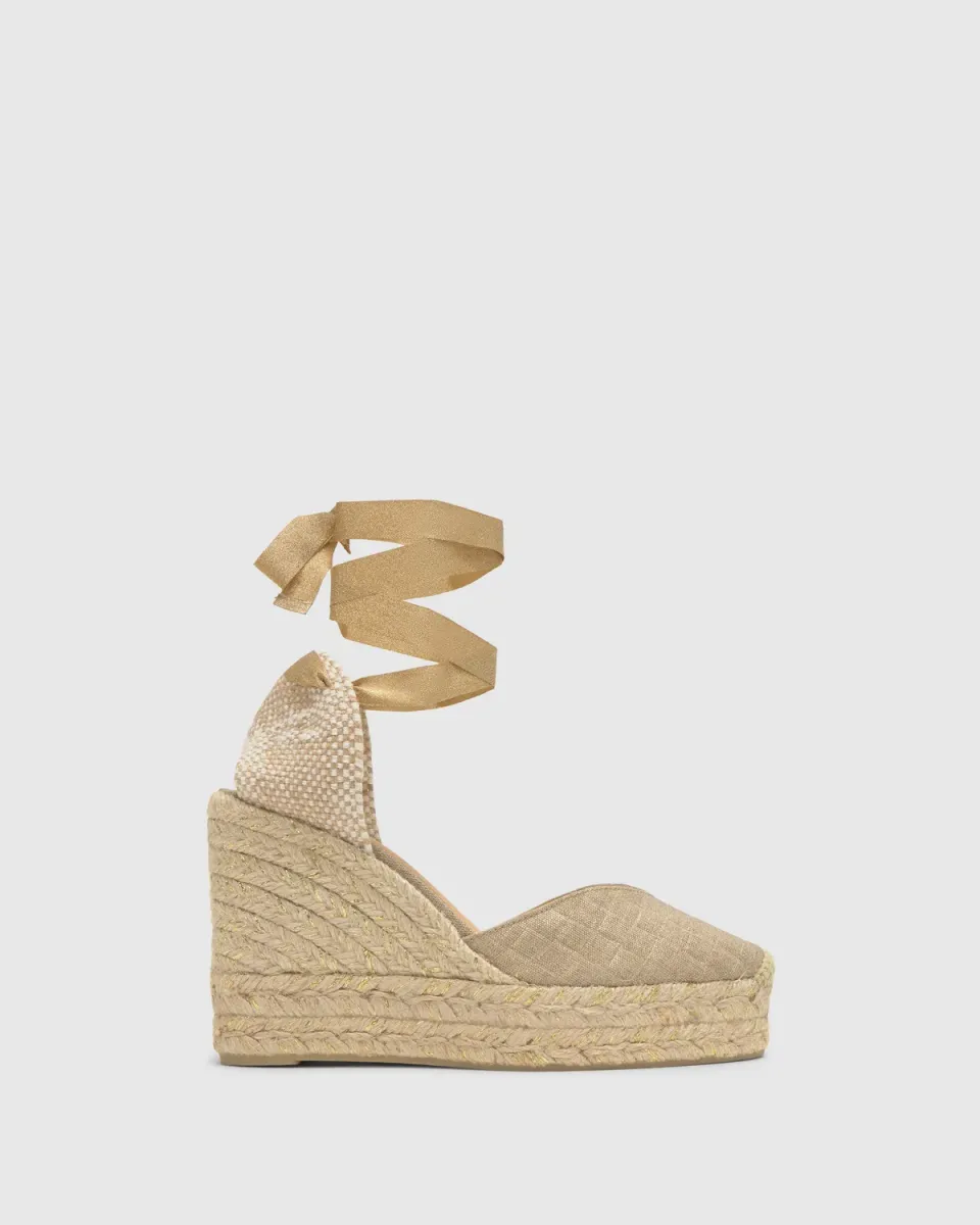Castaner Chiara 8ED 290 espadrille goud metallic linnen