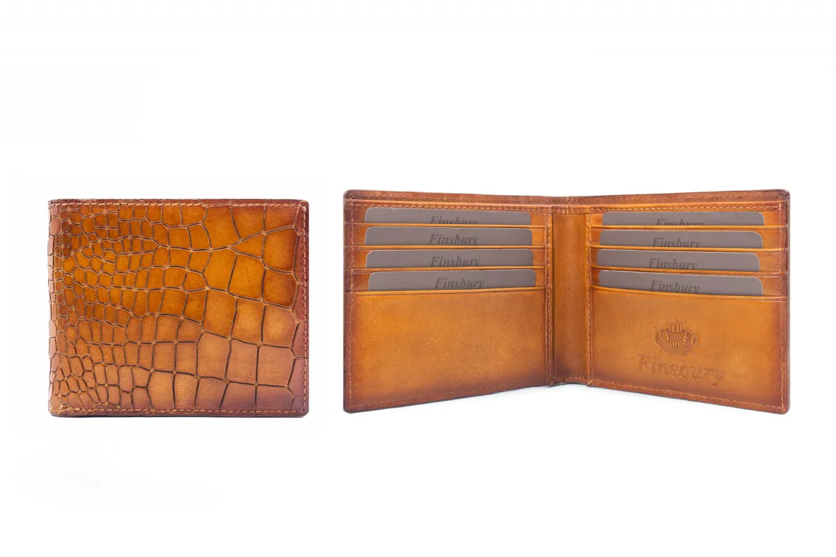 Finsbury GOLD portemonnee cognac croco leer